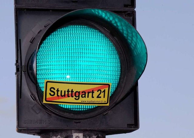 Freie Fahrt  fr Stuttgart 21? Die Grnen sind anderer Meinung.  | Foto: dpa