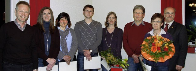 Brgermeister Clemens Bieniger (rechts...Haberstroh und Klara Reich (von links)  | Foto: Elfriede Mosmann