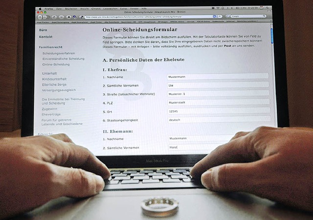 Online die Scheidungsunterlagen einrei...n mglich, wenn Paare sich einig sind.  | Foto: Dapd