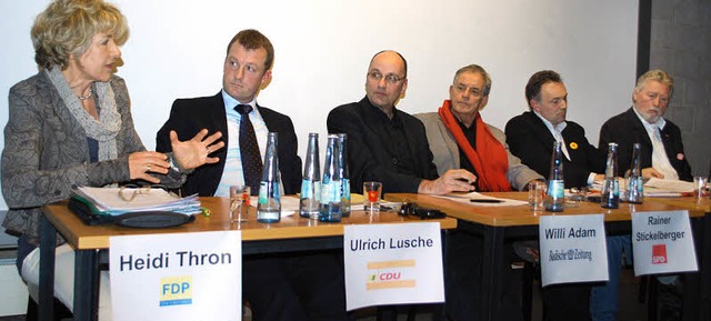 Heidi Thron (FDP), Ulrich Lusche (CDU)... Frey (Grne) und Gnter Gent Linke).   | Foto: Mink