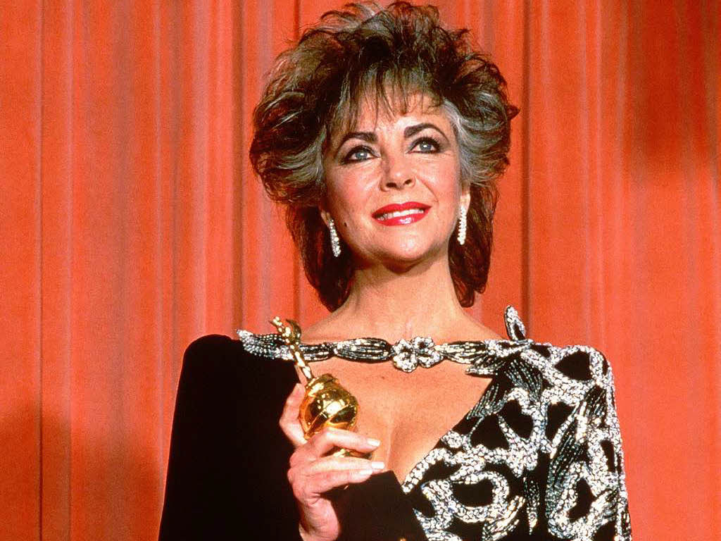 Liz Taylor 1985 bei der Verleihung der Golden Globes