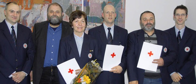 Ehrungen beim DRK Kiechlinsbergen (von...el, Herbert Eppler und Gerhard Geibel   | Foto: Roland Vitt