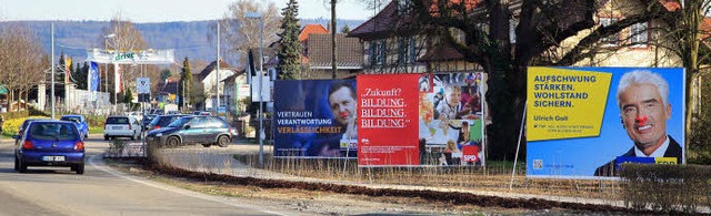 Auch in Ettenheim kommt kein Verkehrst...arteien zeigen  mit  Plakaten Flagge.   | Foto: Sandra Decoux-Kone
