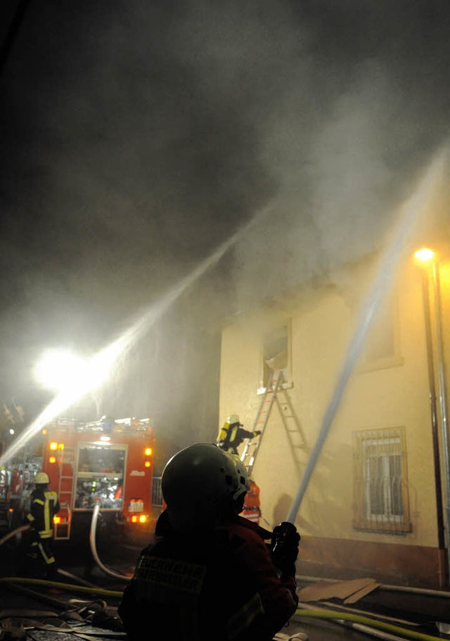 Groen Schaden konnte die Wehr beim Br...Februar in der Weinstrae verhindern.   | Foto: Seeger