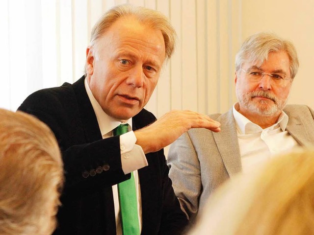 Jrgen Trittin und Chefredakteur Thomas Hauser (rechts)  | Foto: grabherr