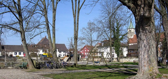 Im Schlosspark am Schliengener Rathaus...iengener Jugend derzeit am liebsten.    | Foto: Philipp