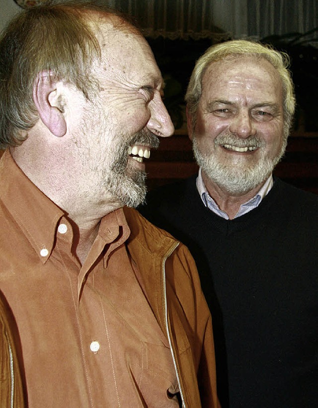 Bernhard Stemmer (links) und Gerd Beig...Jahren im Schwarzwaldverein Neustadt.   | Foto: Korinth