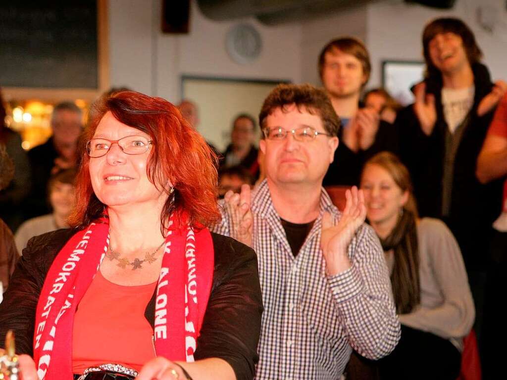 Die Wahlparty der SPD in Freiburg