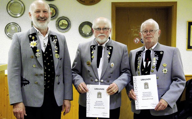 Ehrungen beim Schtzenverein in Reiche...ff, Alfred Welle und Hermann Ketterer   | Foto: Wolfgang Knstle