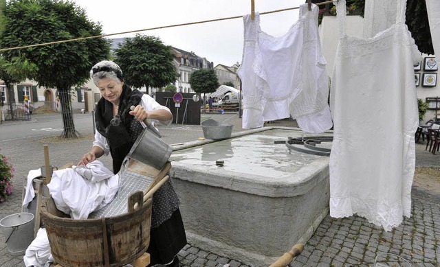 Wsche waschen am Stettener Brunnen &#... auch in diesem Jahr stattfinden soll.  | Foto: Heidemarie Wussler