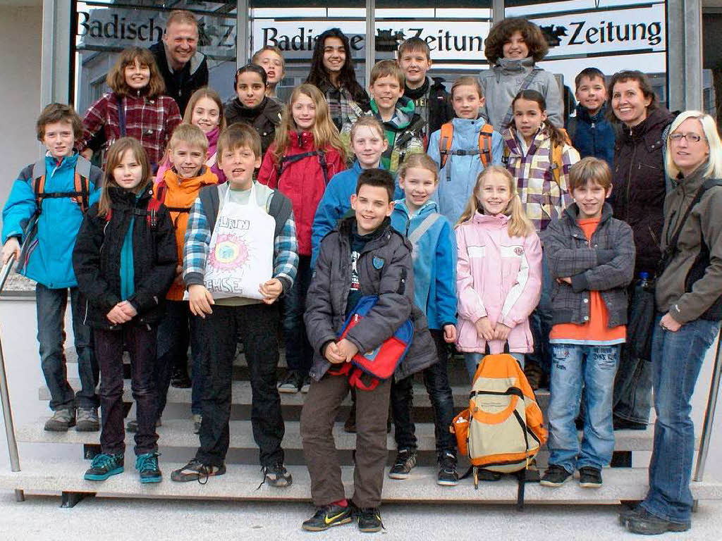 Die Klasse 4b der Michael-Friedrich-Wild-Grundschule aus Mllheim mit ihrer Lehrerin Kerstin Gtz