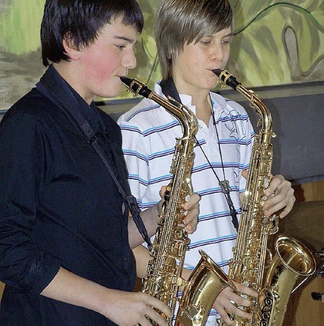 Jugendvorspielnachmittag: Philipp Schn...nd Jakob Adler als Saxophonsolisten.    | Foto: Privat