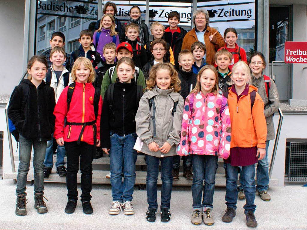 Die Klasse 4a der Neunlinden-Schule aus Ihringen mit ihrer Lehrerin Gabriele Butz