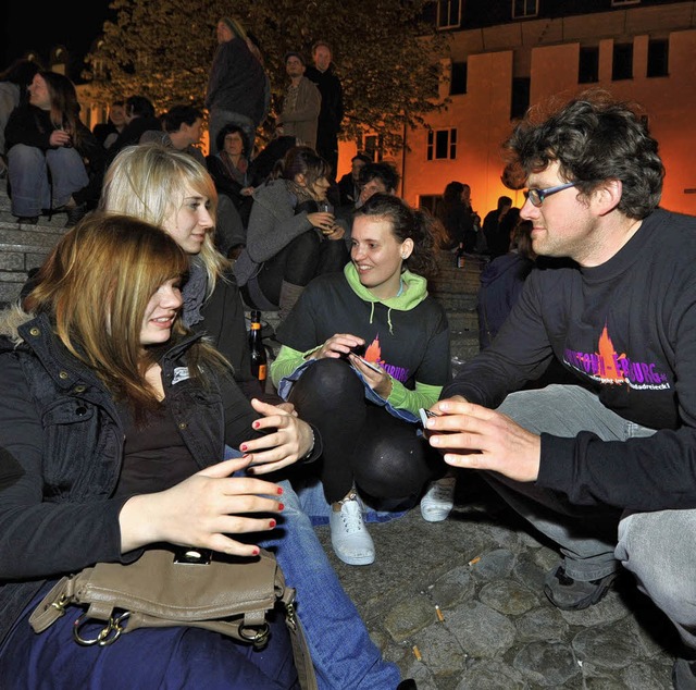 Anti-Alkohol-Kampagne: Volkmar Janke u...wie hier am Augustinerplatz direkt an.  | Foto: rita eggstein