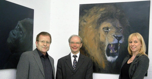 Tierportrts von Sigrid Nienstedt zier...audator Reinhard Valenta (von links).   | Foto: roswitha frey