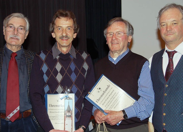 Heinz-Dieter Joos (von links), Fritz B...ikvereinsvorsitzenden Trotter geehrt.   | Foto: Steinhart