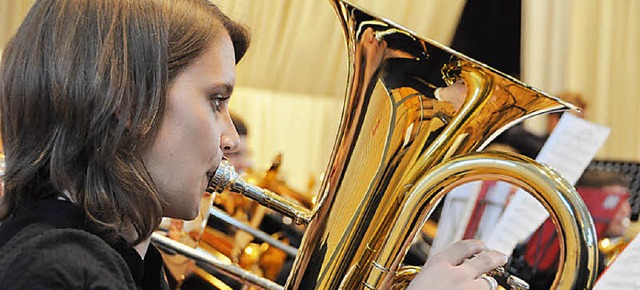 Am Euphonium sind Frauen eher selten, ...sie aber lngst  zahlreich vertreten.   | Foto: Gramespacher