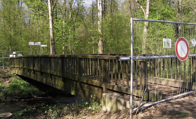 Das Holz ist faul, doch wird die Schobbachbrcke mit Gundelfinger Hilfe saniert.  | Foto: Roman Kiener