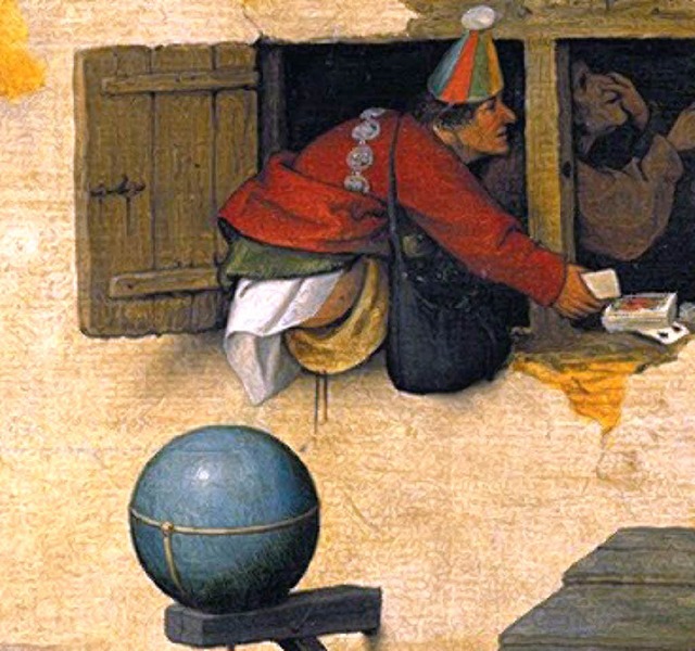 Pieter Bruegel: &#8222;Auf die Welt sc...s &#8222;Die Sprichwrter&#8220;, 1559  | Foto: bz