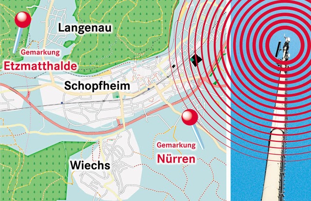 Es bleibt also dabei: Funken wird es knftig in Wiechs und Langenau.  | Foto: Kartengrundlage: openstreetmap.org