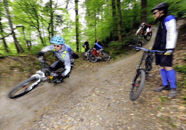 Mountainbiker im Freiburger Stadtwald:...l&#8220; im Rosskopfgebiet unterwegs.   | Foto: Ingo Schneider