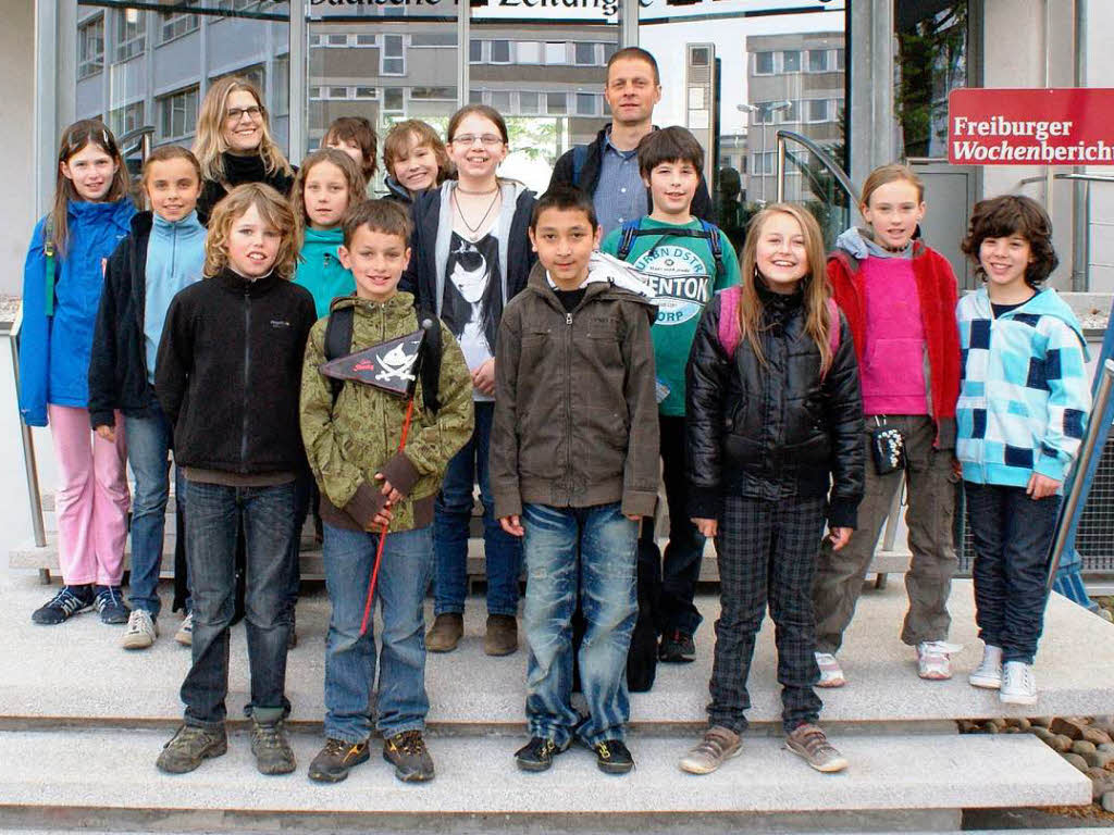 Die Klasse 4a der Marie-Luise-Kaschnitz-Schule aus Bollschweil mit ihrer Lehrerin Angela Schoeller