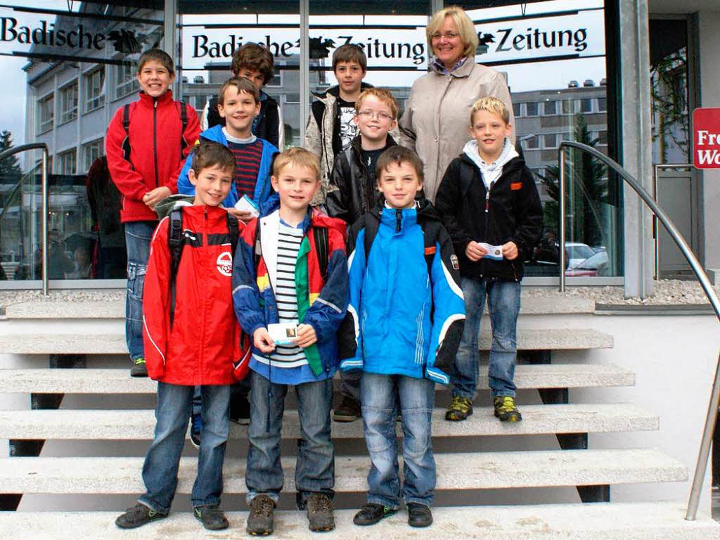 Die Klasse 4 der Grundschule Stegen-Eschbach mit ihrer Lehrerin Marlene Morlock