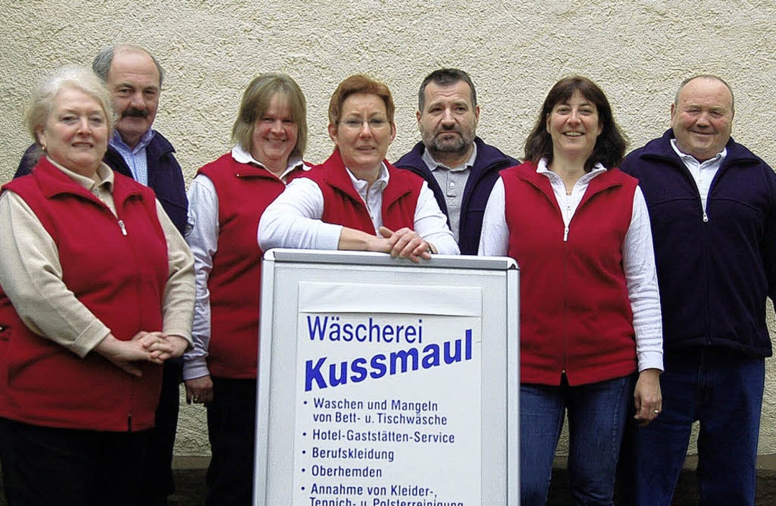 Das Team der Wäscherei Kussmaul (von l... Siefert, Claudia Sauter, Herbert Ugi   | Foto: kussmaul