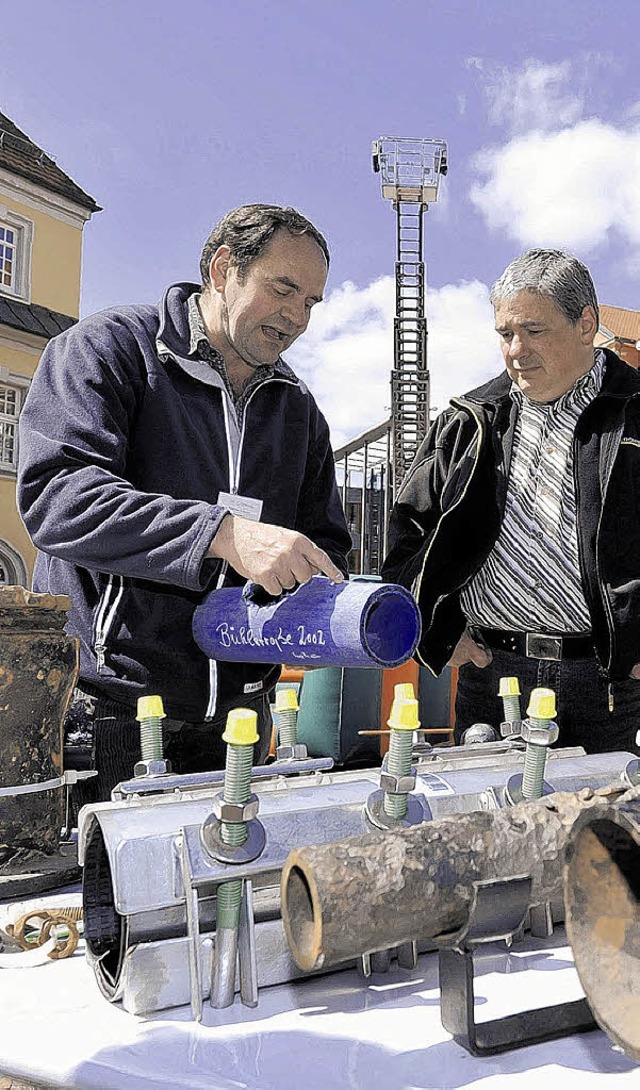 Am Wasserwerk-Infostand sind die Adern der Donaueschinger Unterwelt zu sehen.  | Foto: Sigwart