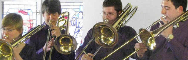 Das Posaunenquartett &#8222;Quibrass&#...s) gab am Sonntag ein Konzert in Wehr.  | Foto: michael gottstein