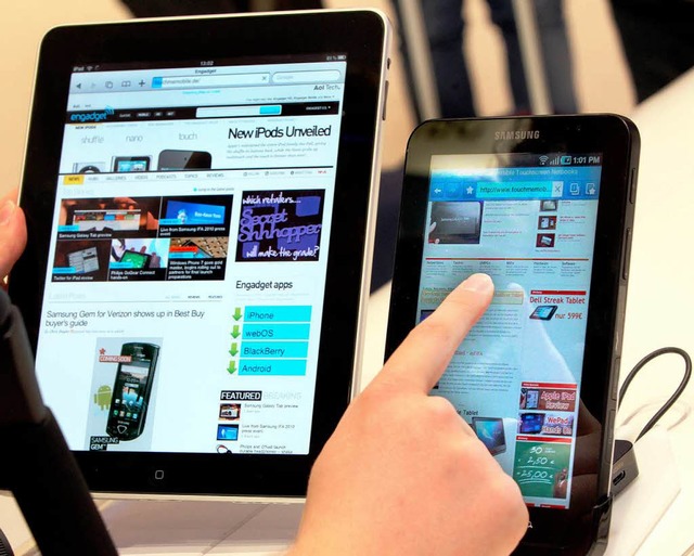 Ist Samsungs Tab-PC &#8222;Galaxy&#8220; eine Kopie von Apples iPad?  | Foto: dpa