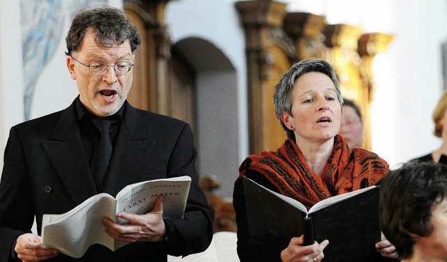 Die Solisten Eberhard Gleichauf  und B...zkonzert des Vocalensemble Ringsheim.   | Foto: Stefan Merkle