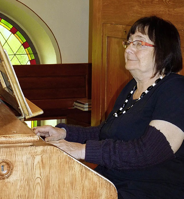 Organistin Brita Schmidt beim Konzert in Riegel.   | Foto: Hlter-hassler