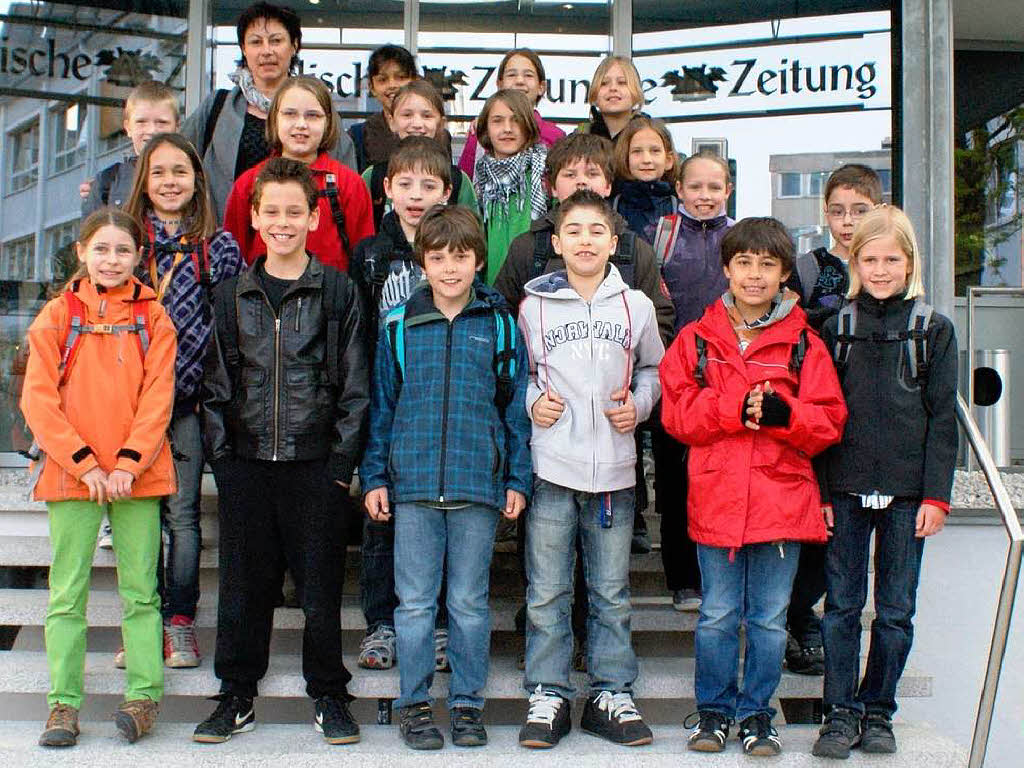 Die Klasse 4a der Clara-Grunwald-Schule aus Freiburg mit ihrer Lehrerin Michaela Hoffmann