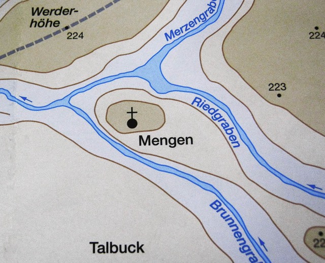 Mengen war wegen der vielen Wasserluf...iedlungsgebiet, wie die Karte zeigt.    | Foto: anne Freyer
