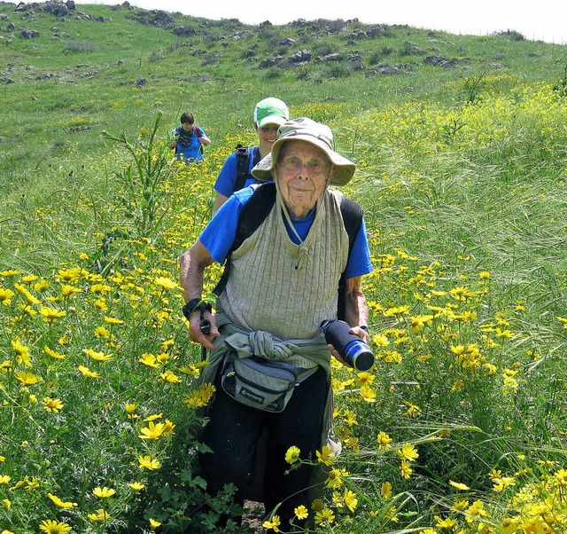das erste Foto zeigt den 90-jhrigen  ...uot;  beim Abstieg den Hattin-Hrnern.  | Foto: Inge Gnther