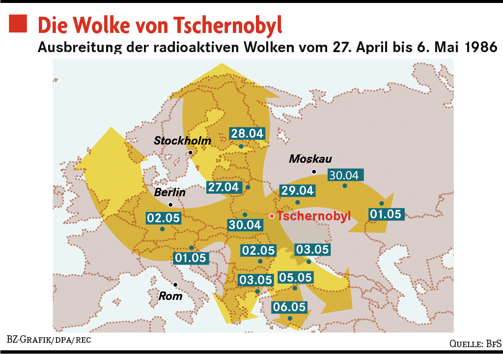 Radioaktiver Fallout Tschernobyl Deutschland Karte / StepMap