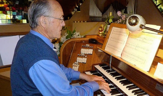 Johannes Wehmann beim Osterkonzert &#8...er Paul-Gerhardt-Gemeinde in Kollnau.   | Foto: Eberhard Weiss