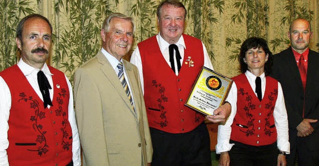 Georg Opitz, Prsident des Blasmusikve...r seine 50-jhrige  Musikerkarriere.   | Foto: Herbert Trogus