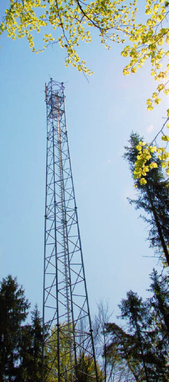 Der neue BOS-Funkmast im Schinderwald.  | Foto: Binner-Schwarz