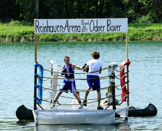 Wasser zur Abkhlung gab es fr diese Boxer im Ottenheimer Rhein reichlich.   | Foto: Wolfgang Knstle