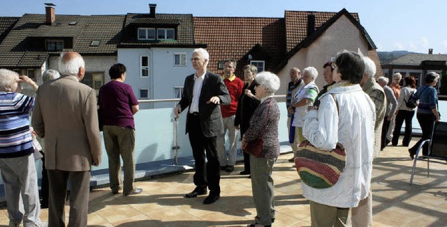 Im obersten Teil des Pflegeheim-Neubau...t, ist die Tagespflege untergebracht.   | Foto: Heiner Fabry