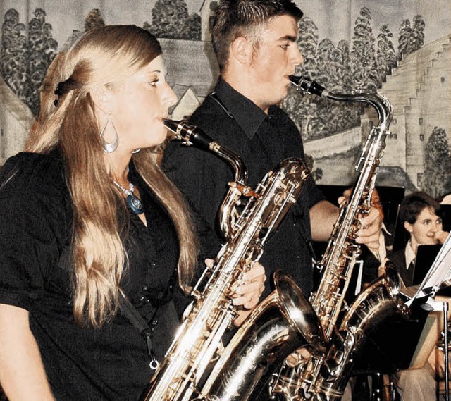 Doppelgeburtstag am Wochenende fr den...Julian Schrenk mit ihrem Saxophonen.    | Foto: Dorer