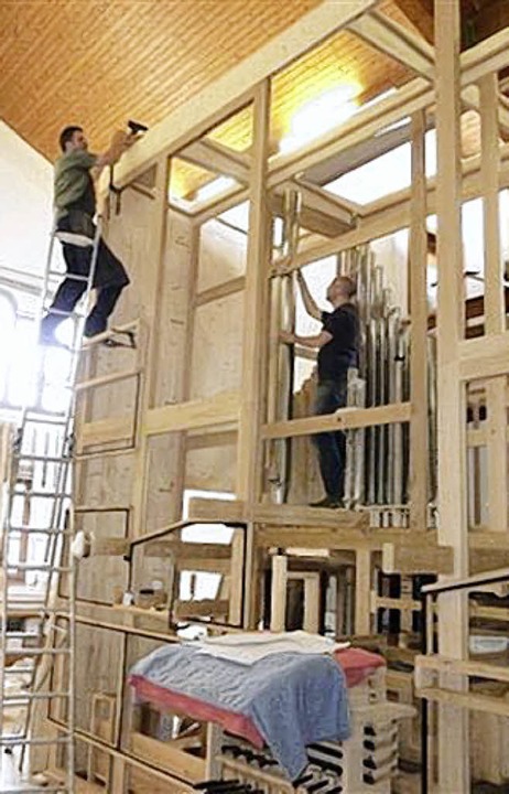 Das Gehäuse der neuen Orgel für die Pf...in Eisenbach steht bereits im Rohbau.   | Foto: Privat