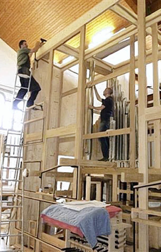 Das Gehuse der neuen Orgel fr die Pf...in Eisenbach steht bereits im Rohbau.   | Foto: Privat