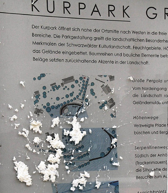 Auch die Infotafeln im Kurpark wurden beschmiert.   | Foto: Dieckmann