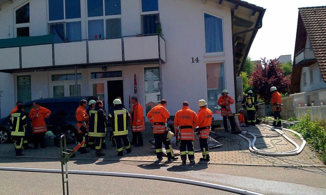 In einer Schreinerei in Ebringen ist  am Mittag ein brand ausgebrochen.  | Foto: Stefan Blume