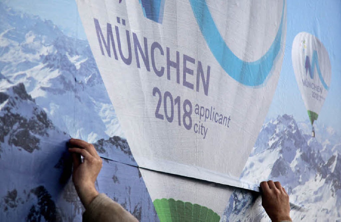 Werbeplakat für die Bewerbung zu den O...n Winterspielen 2018 der Stadt München  | Foto: Verwendung weltweit, usage worldwide