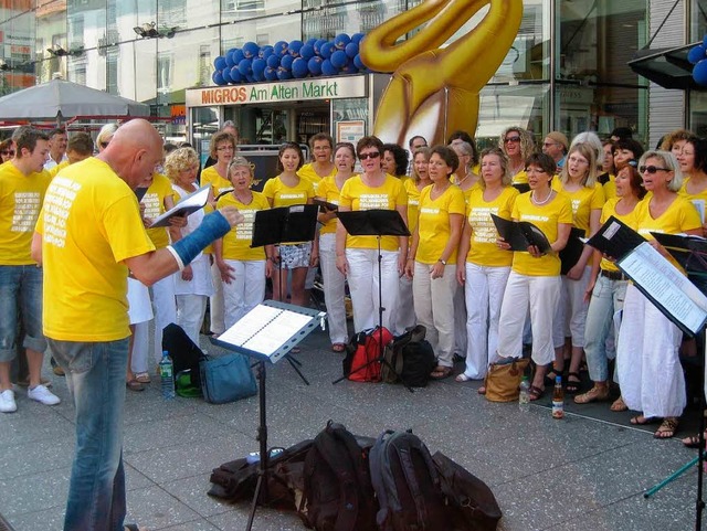 Das Kollnauer &#8222;Klangwerk&#8220; bei einem Konzert in Lrrach.  | Foto: Verein