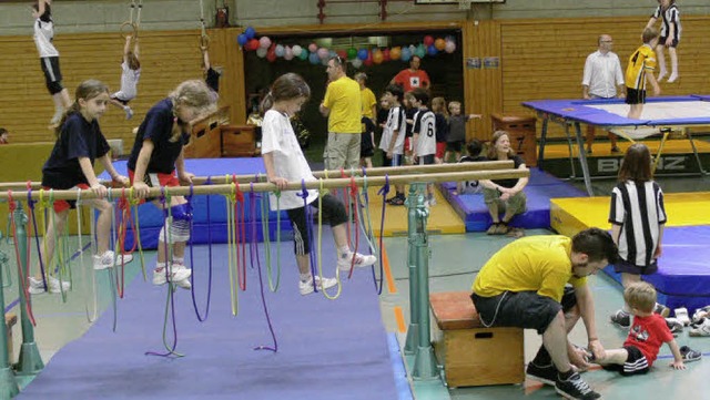 Beim Minifest des TVG gab es fr Handballer-Kinder jede Menge Sport und Spa.  | Foto: Claudia Warth